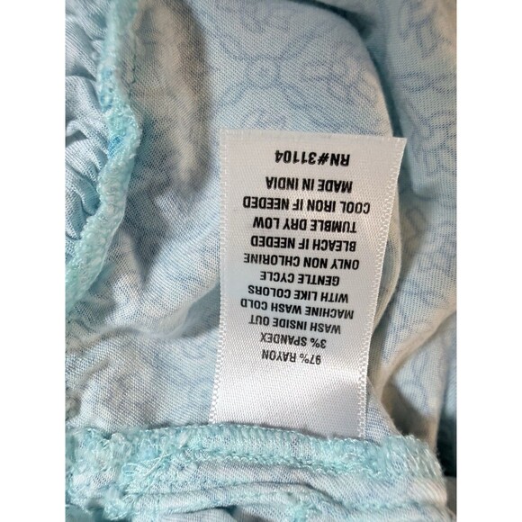 Crown Ivy Aqua Blue Stripe Tiered Ruffle Collar Midi Dress Women's Sz Large - Picture 7 of 7